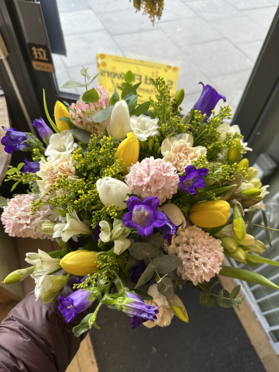 Scented spring - Beautiful hyanthins freesias tulips ,please allow the colour change due to store availability or order in advance.